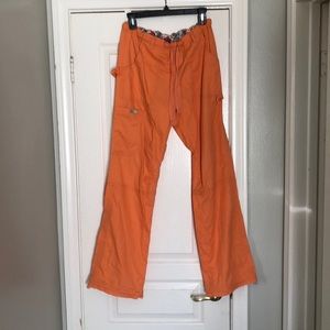 Koi Lindsey Cargo Scrub Pants Tangerine
